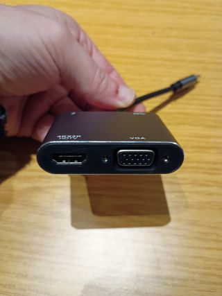Adaptador usbc a HDMI, VGA y usb