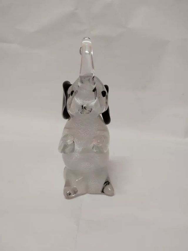 Statuetta Elefante Fermacarte In Vetro Di Murano.