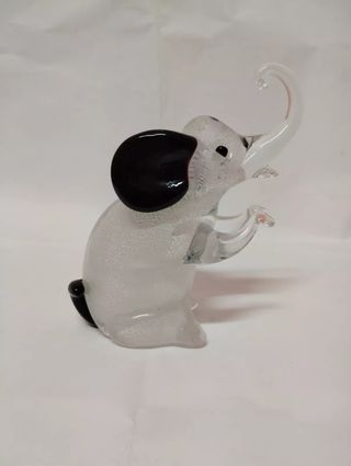 Statuetta Elefante Fermacarte In Vetro Di Murano.