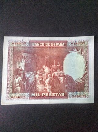 Fabuloso billete de 1928 de 1.000 pesetas.