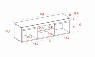 Mueble TV roble / negro