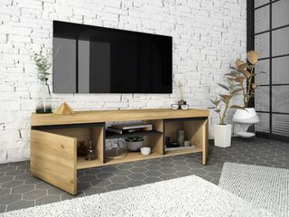 Mueble TV roble / negro