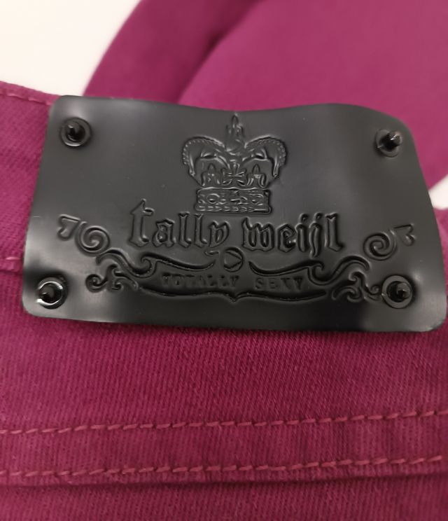 Pantaloni Tally Weijl donna M 38 skinny Borgogna