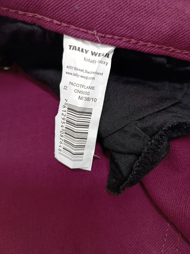 Pantaloni Tally Weijl donna M 38 skinny Borgogna