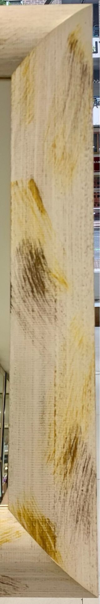 Espejo marco madera blanco manchas