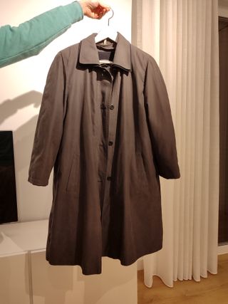 Gabardina gris desmontable mujer talla 42