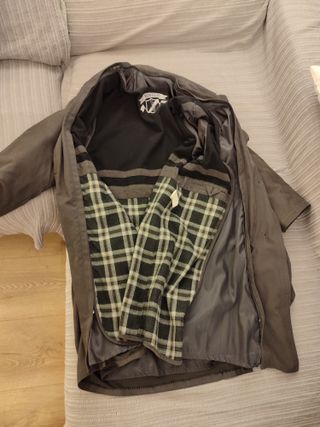 Gabardina gris desmontable mujer talla 42