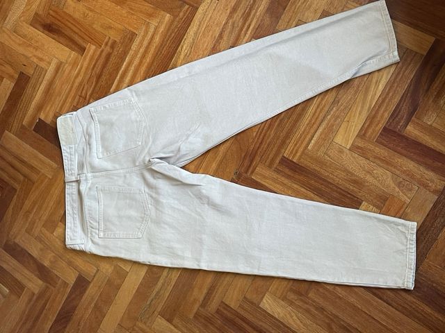 Pantalon Vaquero Crema Vintage Bershka