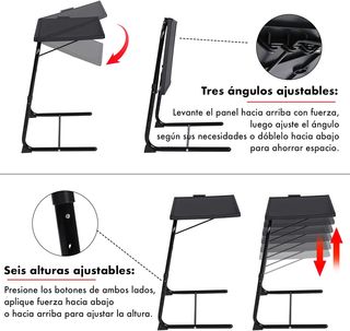 MESA PLEGABLE PORTATIL REGULABLE PARA COMEDOR