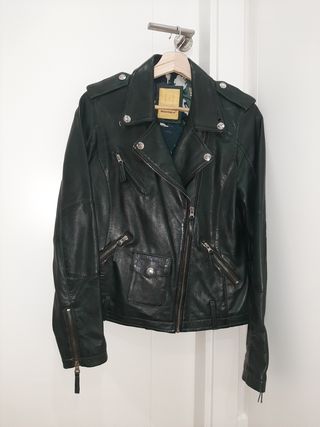 Chaqueta Cuero Verde
