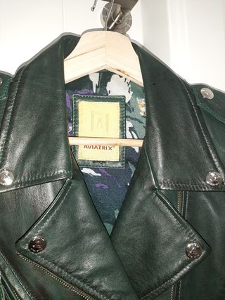 Chaqueta Cuero Verde