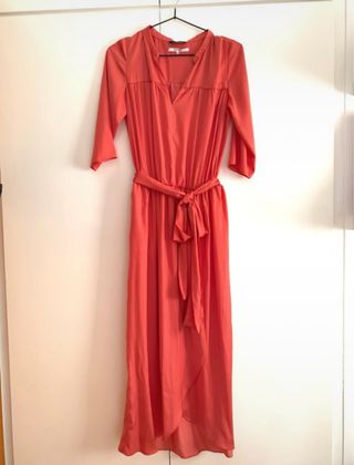 Vestido de boda midi coral