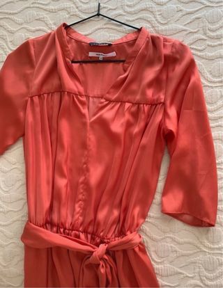 Vestido de boda midi coral