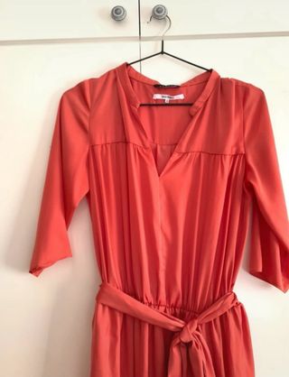 Vestido de boda midi coral