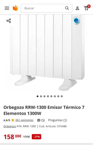 Orbegozo RRW1300 Emisor Térmico