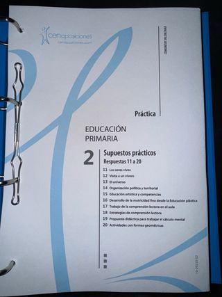 Temario oposición primaria