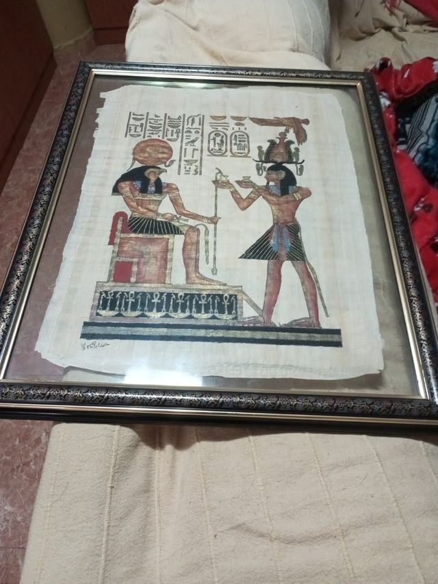 Cuadro egipcio de papiro original