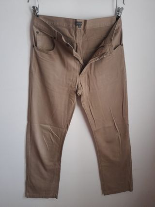 Pantalone in tessuto marroncino taglia 50 Oviesse