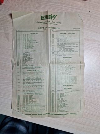 Scalextric tarifa precios original