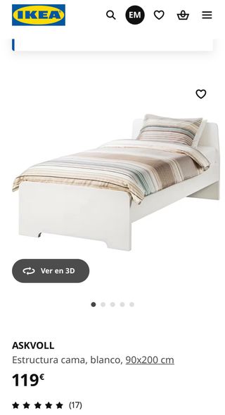 Cama individual 90 ikea mas colchon