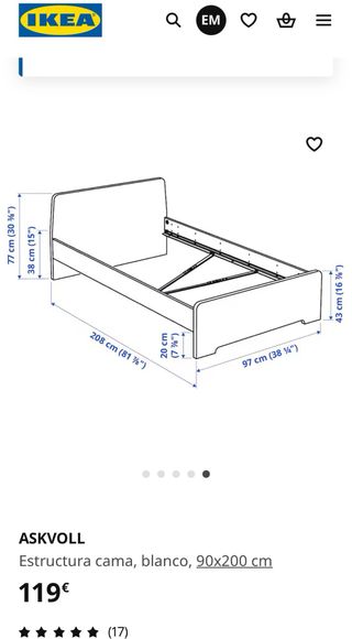 Cama individual 90 ikea mas colchon