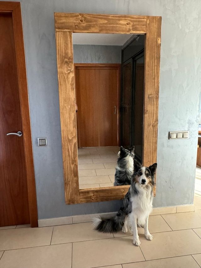 Nuovo specchio in legno di pino