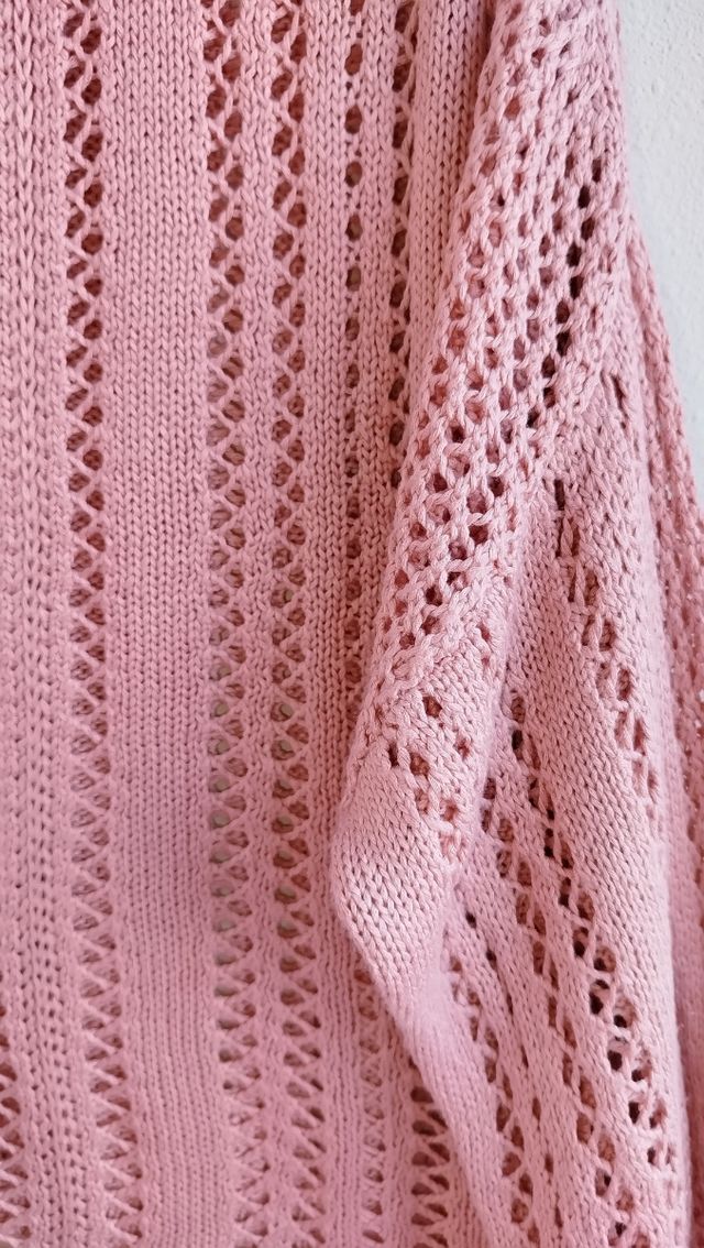 Jersey croché boho rosa T46