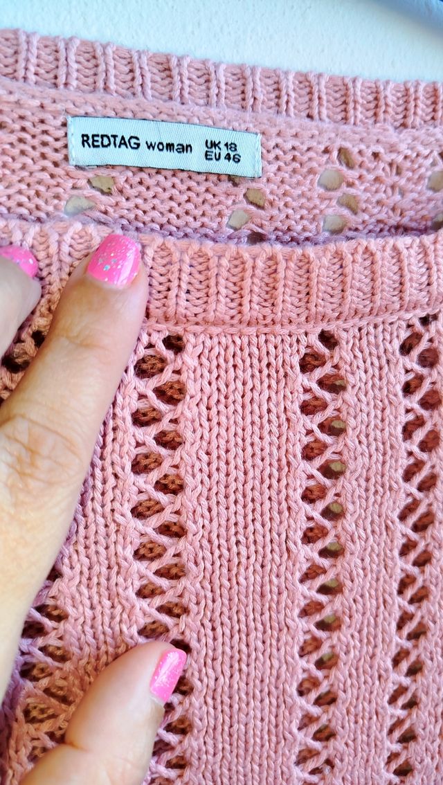 Jersey croché boho rosa T46