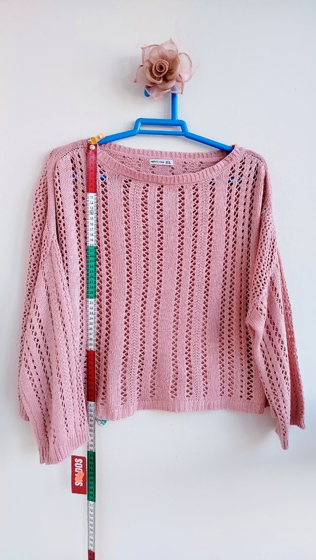 Jersey croché boho rosa T46