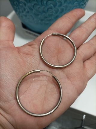 Pendientes aros plata