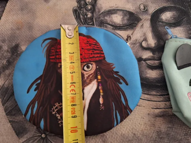 Monedero gato pirata estilo Johnny Depp y perro