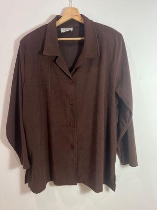 Chaqueta fina marron mujer