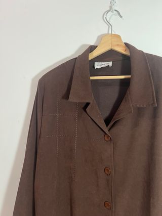 Chaqueta fina marron mujer