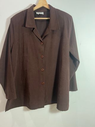Chaqueta fina marron mujer