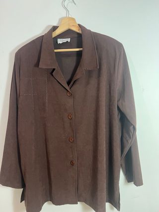 Chaqueta fina marron mujer