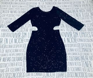 Vestido Ajustado Negro Lentejuelas Bershka M
