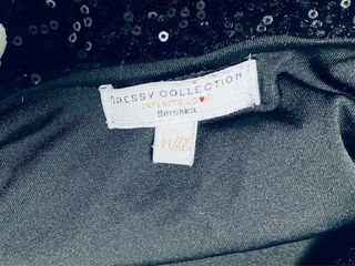 Vestido Ajustado Negro Lentejuelas Bershka M