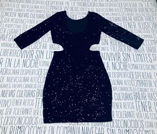 Vestido Ajustado Negro Lentejuelas Bershka M