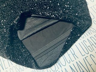 Vestido Ajustado Negro Lentejuelas Bershka M