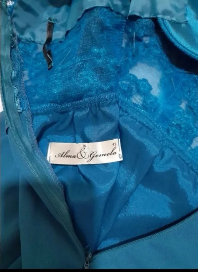 Abito da festa blu verde taglia Alma & Gemela 