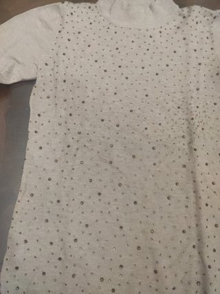 Maglia brillante donna muyer oro Swarovski