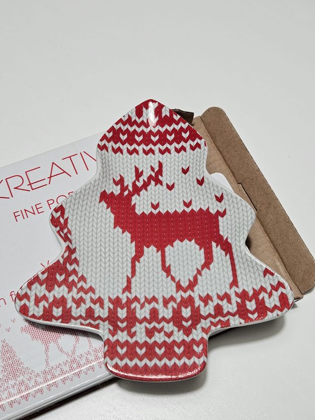 vassoio natalizio ceramica decorata