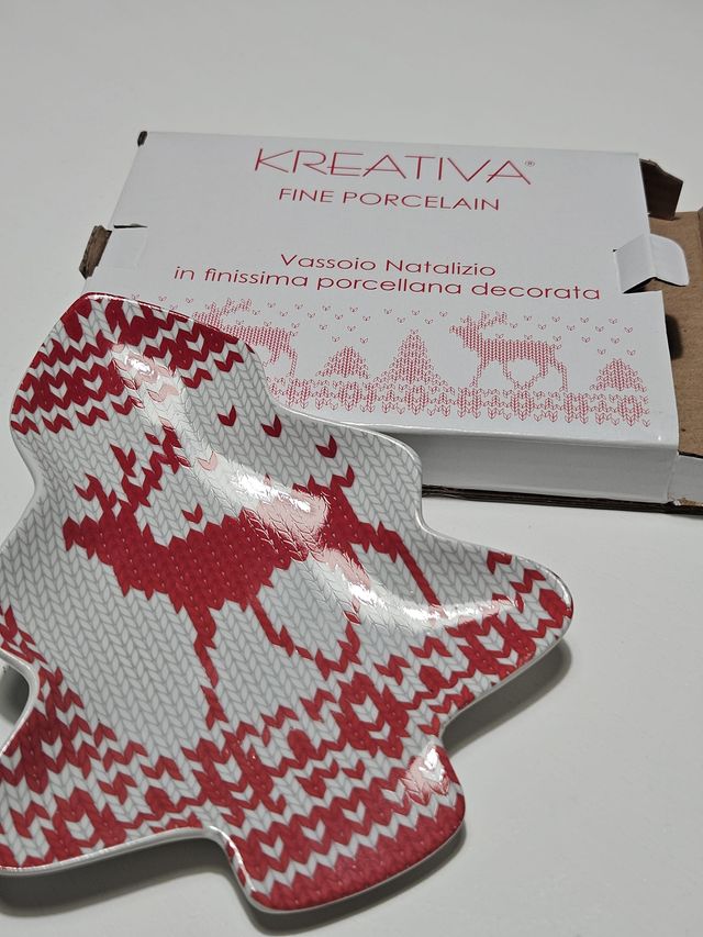 vassoio natalizio ceramica decorata