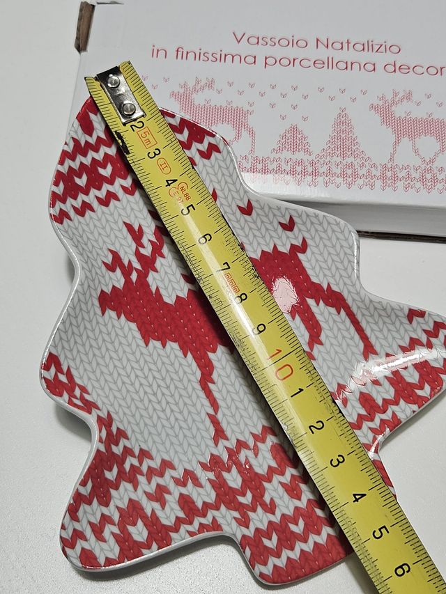 vassoio natalizio ceramica decorata