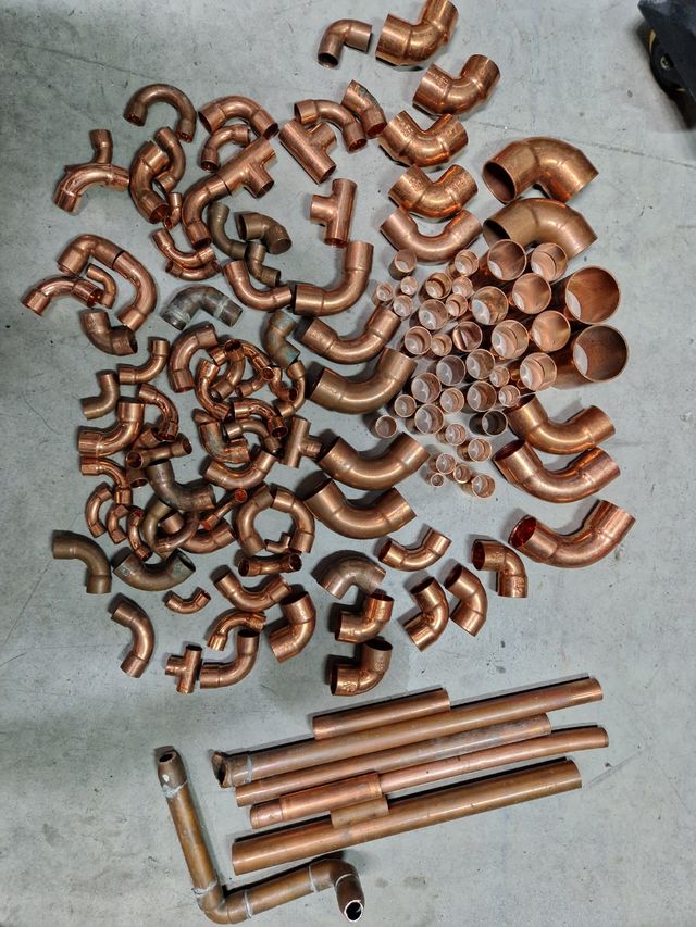 Piezas de cobre fontanería frío industr