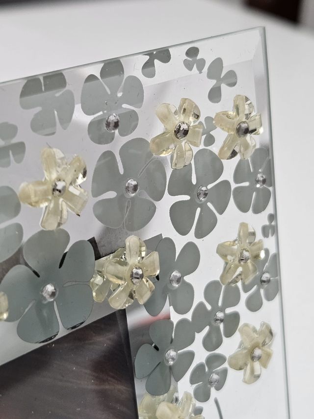 cornice porta foto in vetro