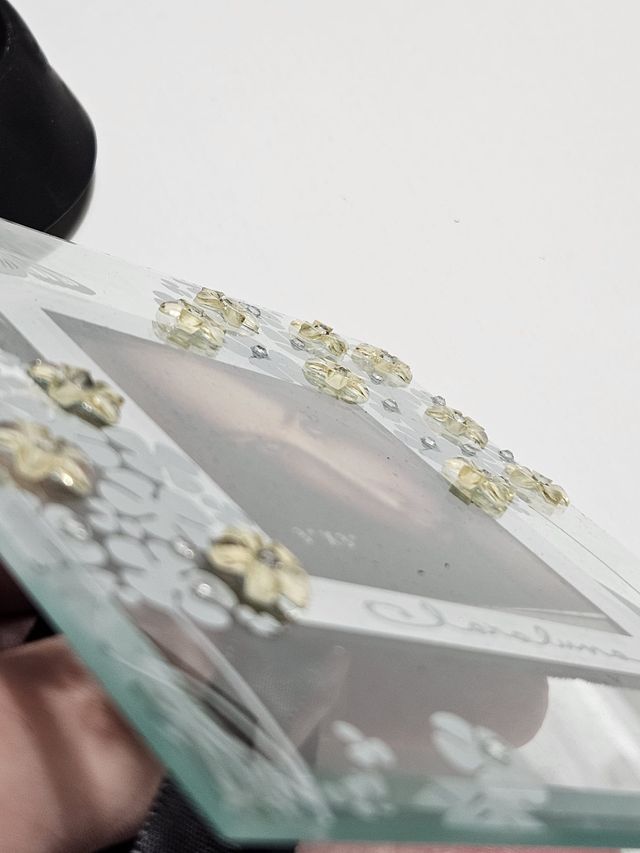 cornice porta foto in vetro