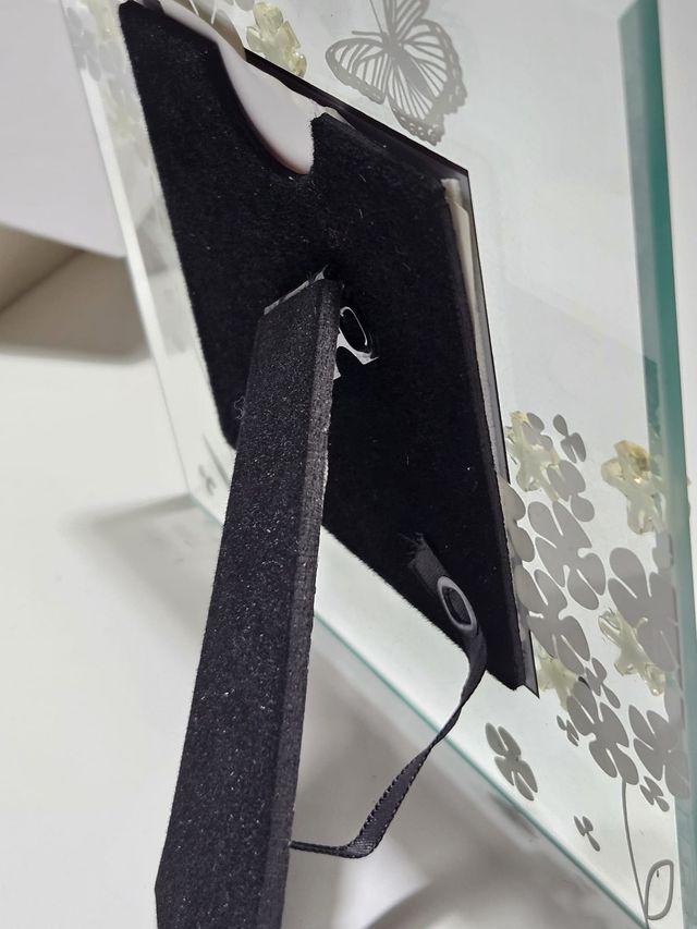 cornice porta foto in vetro