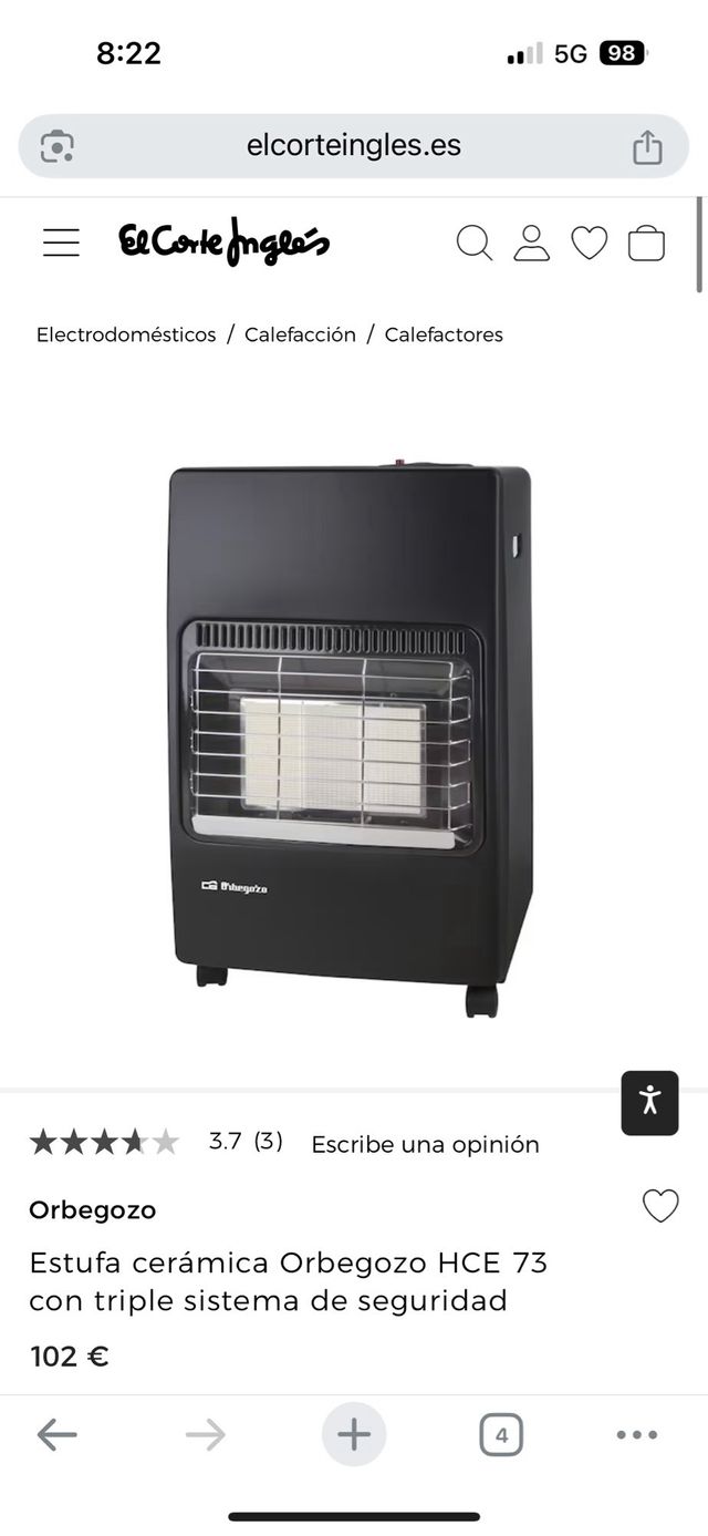 Estufa catalítica Orbegozo