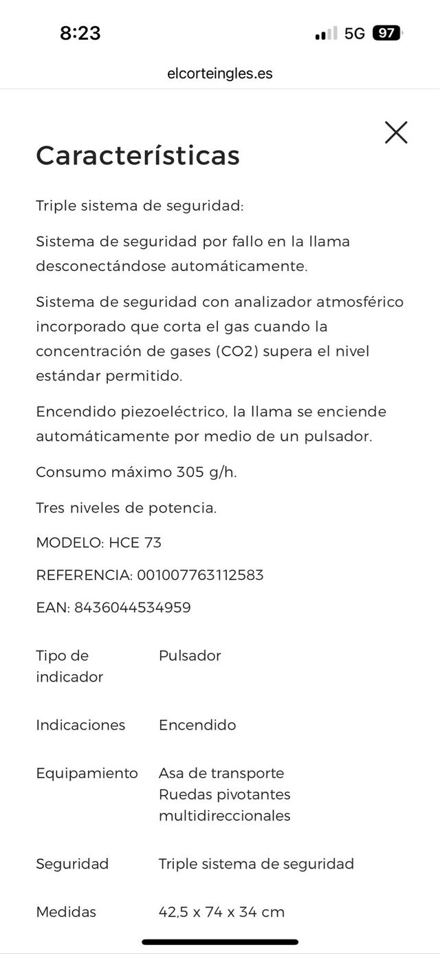 Estufa catalítica Orbegozo